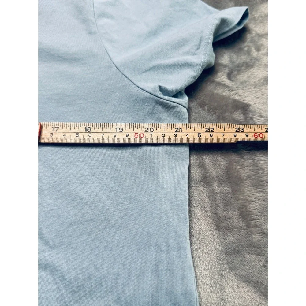 Nike The Nike Tee Womens XL Light Blue V Neck T Shirt Cotton Swoosh Logo
